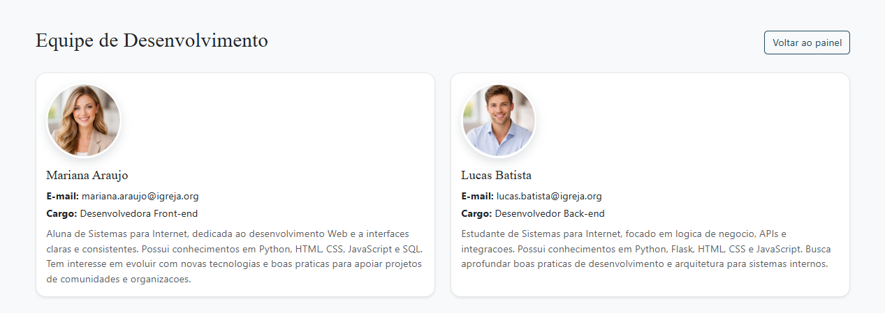 Equipe de desenvolvimento